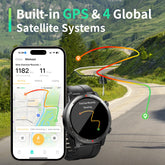 EZON Smart Watch with GPS(Answer/Dial Calls),1.43" AMOLED Display,Tactical Fitness Tracker with 100+ Sport Modes,Heart Rate,SpO2, Sleep Monitor,Compass,Compatible with Android iOS (Black) EZON